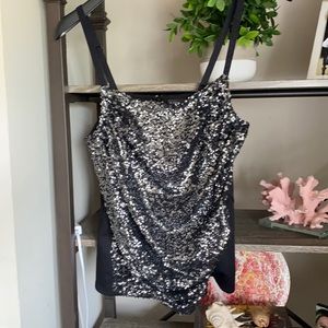 Lane Bryant Black w Silver Sequins Top 14